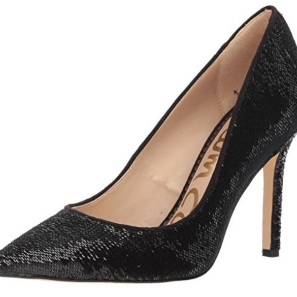 Sam Edelman Hazel Black Sequin Heels 7M